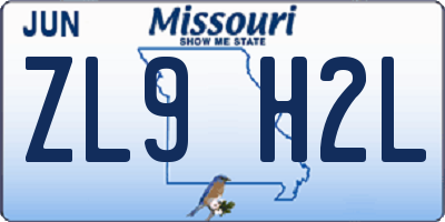 MO license plate ZL9H2L