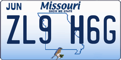 MO license plate ZL9H6G