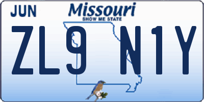 MO license plate ZL9N1Y