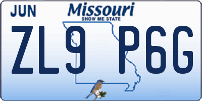 MO license plate ZL9P6G