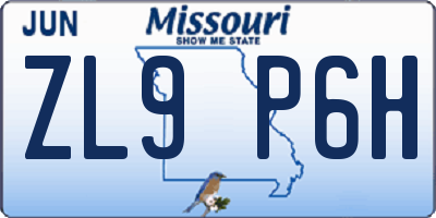 MO license plate ZL9P6H