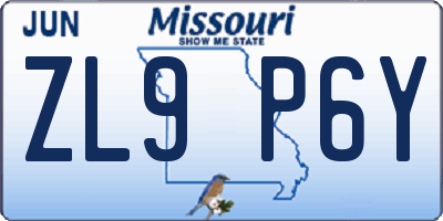 MO license plate ZL9P6Y