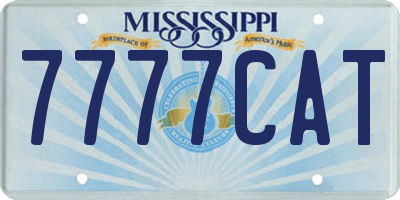 MS license plate 7777CAT