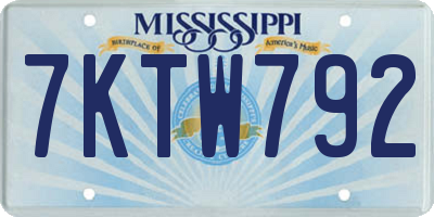 MS license plate 7KTW792