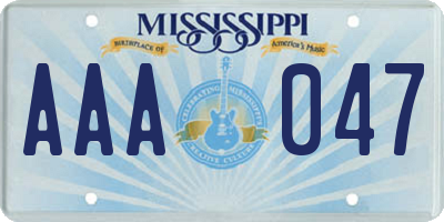 MS license plate AAA047