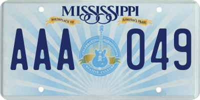 MS license plate AAA049