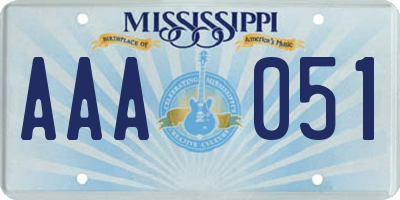 MS license plate AAA051
