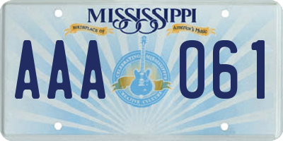 MS license plate AAA061