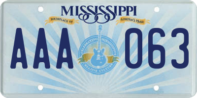 MS license plate AAA063