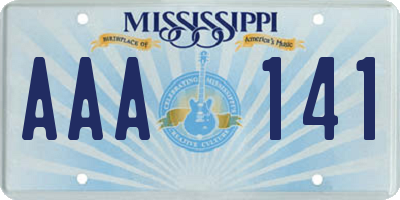MS license plate AAA141