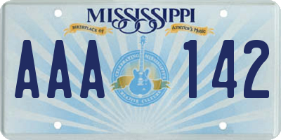 MS license plate AAA142