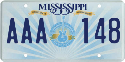 MS license plate AAA148