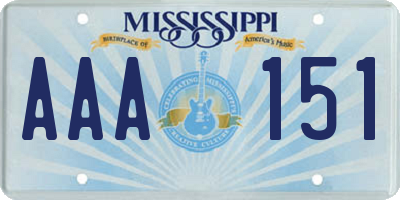 MS license plate AAA151