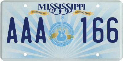 MS license plate AAA166