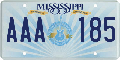 MS license plate AAA185