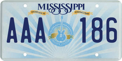 MS license plate AAA186
