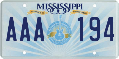 MS license plate AAA194