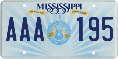 MS license plate AAA195