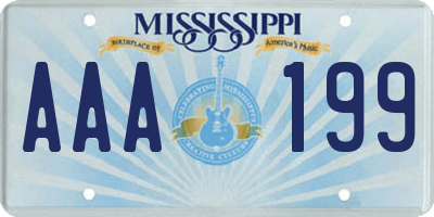 MS license plate AAA199