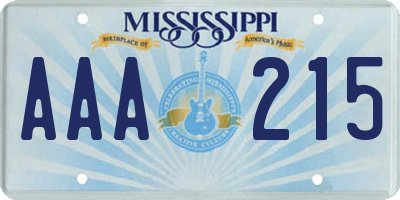 MS license plate AAA215