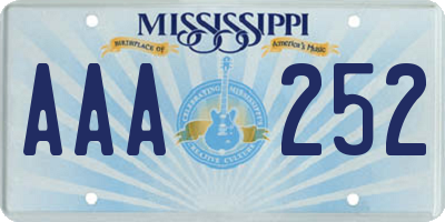 MS license plate AAA252