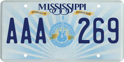 MS license plate AAA269