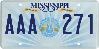 MS license plate AAA271