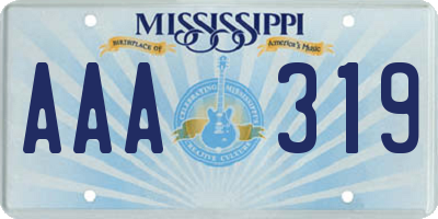 MS license plate AAA319