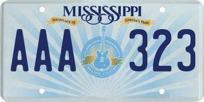 MS license plate AAA323