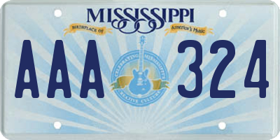 MS license plate AAA324