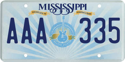MS license plate AAA335