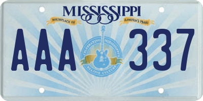 MS license plate AAA337