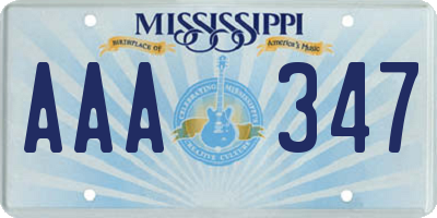 MS license plate AAA347