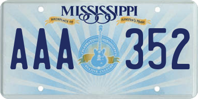 MS license plate AAA352