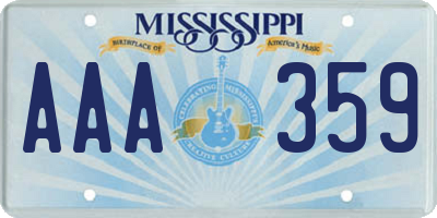 MS license plate AAA359
