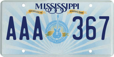 MS license plate AAA367