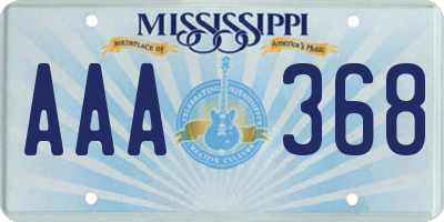MS license plate AAA368