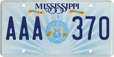 MS license plate AAA370
