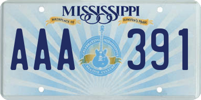 MS license plate AAA391