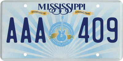 MS license plate AAA409