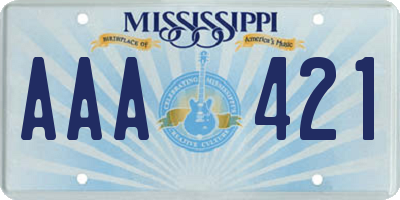 MS license plate AAA421