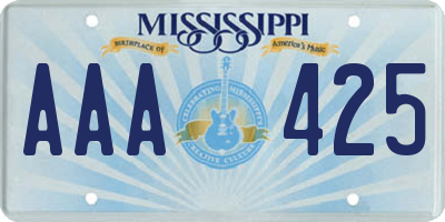 MS license plate AAA425