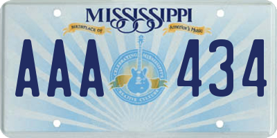 MS license plate AAA434