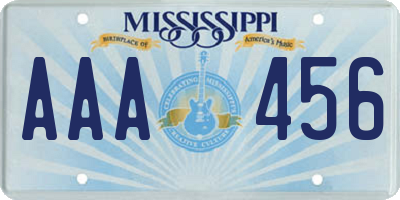 MS license plate AAA456