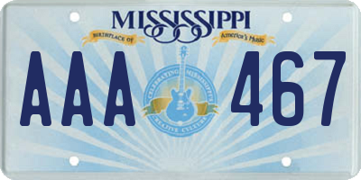 MS license plate AAA467