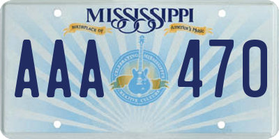 MS license plate AAA470