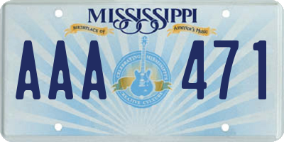 MS license plate AAA471