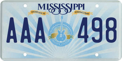 MS license plate AAA498