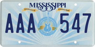 MS license plate AAA547