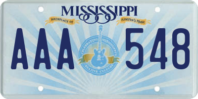 MS license plate AAA548